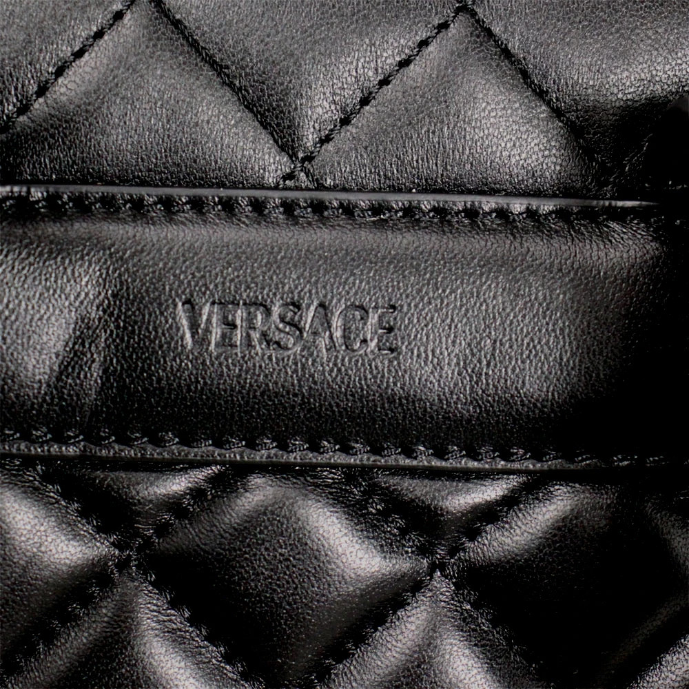 BRAND NEW VERSACE MEDUSA BLACK QUILTING LEATHER BACKPACK 1020707 1A03912 1B00V