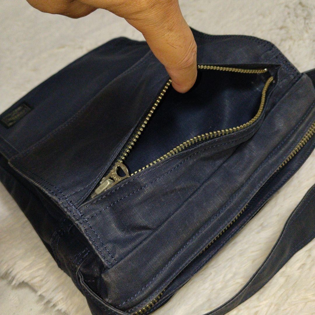 Authentic PORTER Yoshida & Co. Shoulder Bag Nylon Navy 30cm x 22cm x 6.5cm Sligh