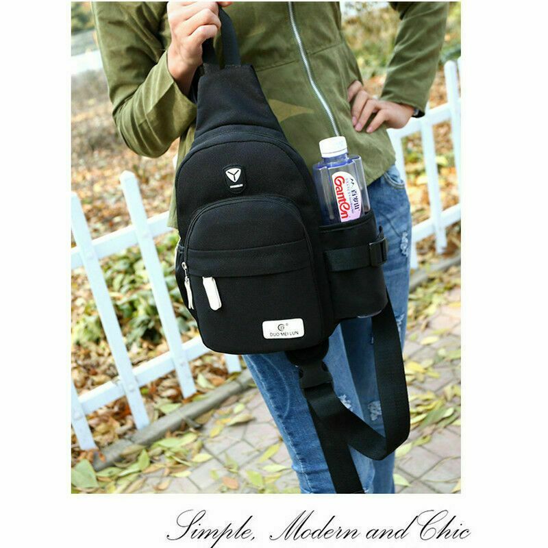 Mens Women Nylon Shoulder Chest Cycle Sling Daily Bag Crossbody Travel Backpack