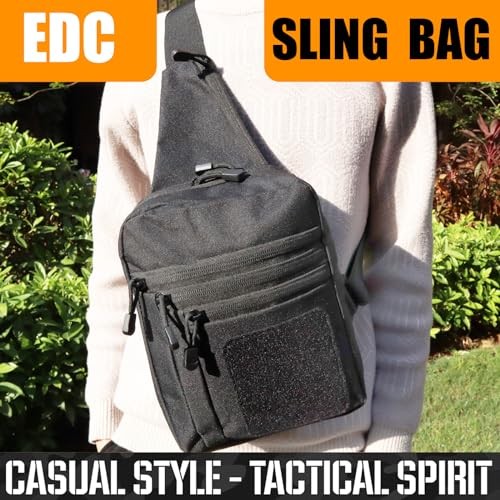 Crossbody Shoulder Bag for Men – Ccw Sling Bag – Tactical Crossbody Bag Black