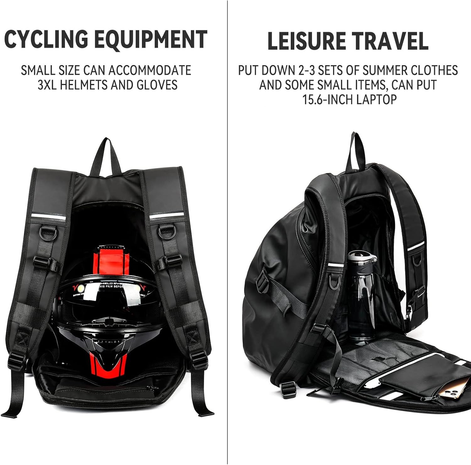 otorcycle Backpack Waterproof Helmet Storage Travel Riding Bag