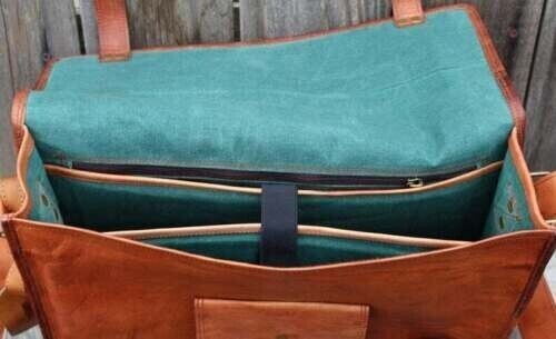 Leather Messenger Men’s Shoulder Laptop Push Lock Satchel Briefcase Bag