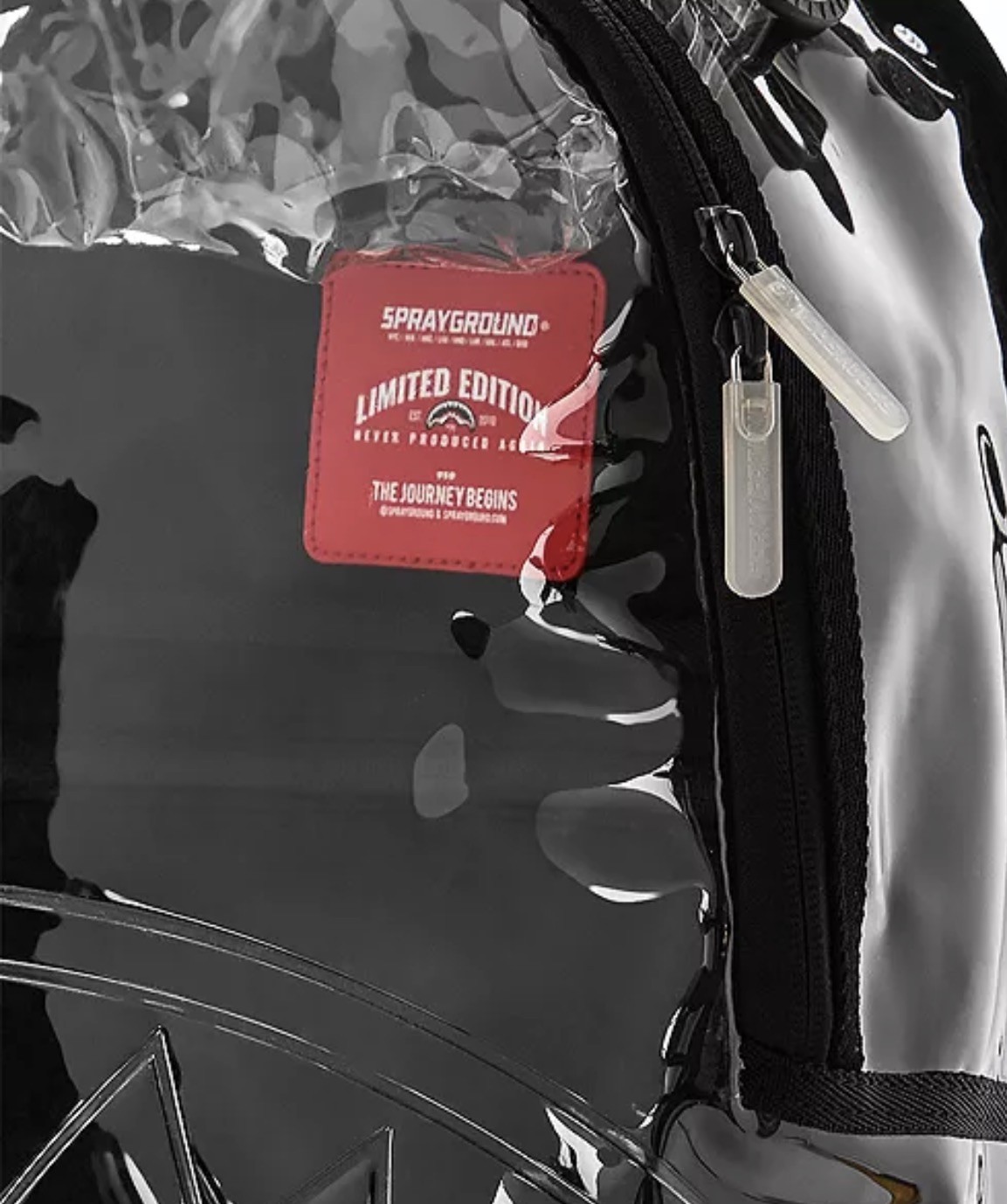 Sprayground CHECK PANEL Clear Backpack❄️New PVC Transparent Bookbag School Bag