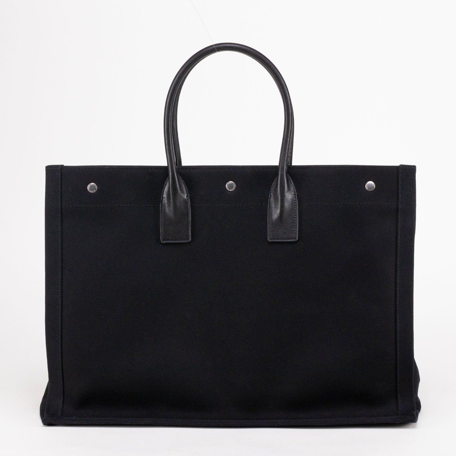 Saint Laurent Rive Gauche Canvas Tote Black&White