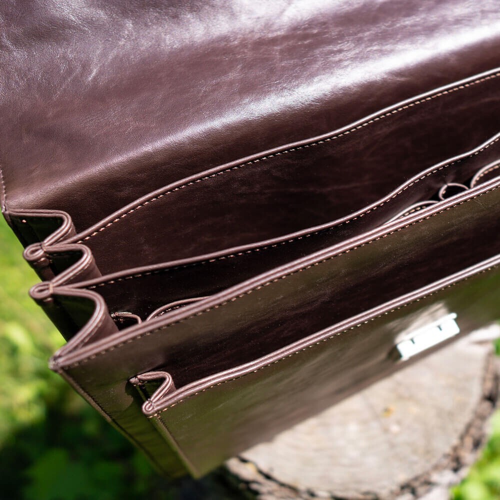Vegan Faux Leather Executive Briefcase – Great Gift!