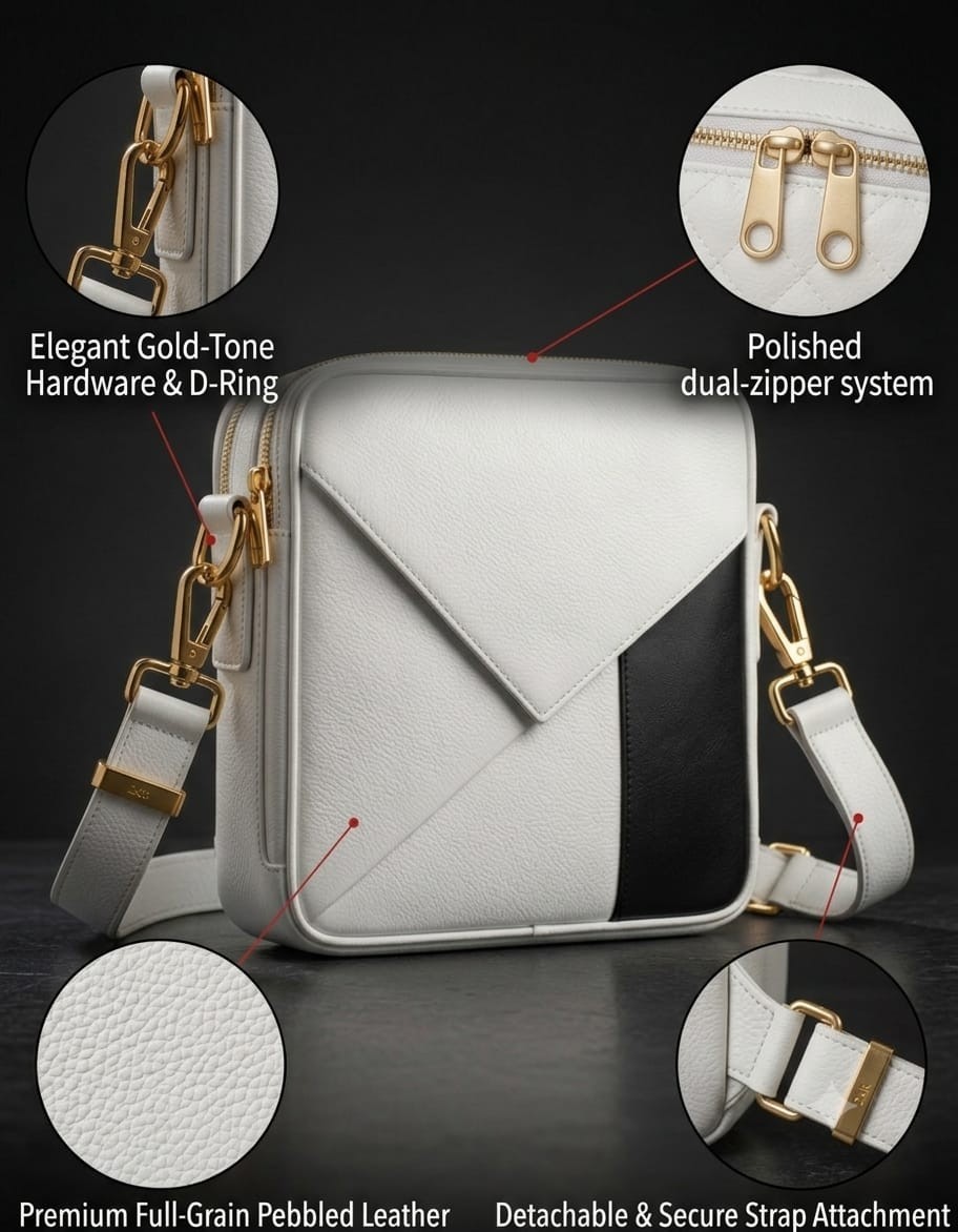 Premium Personalized Leather Crossbodyl Sling Bag – Stylish Mens Trave Messenger
