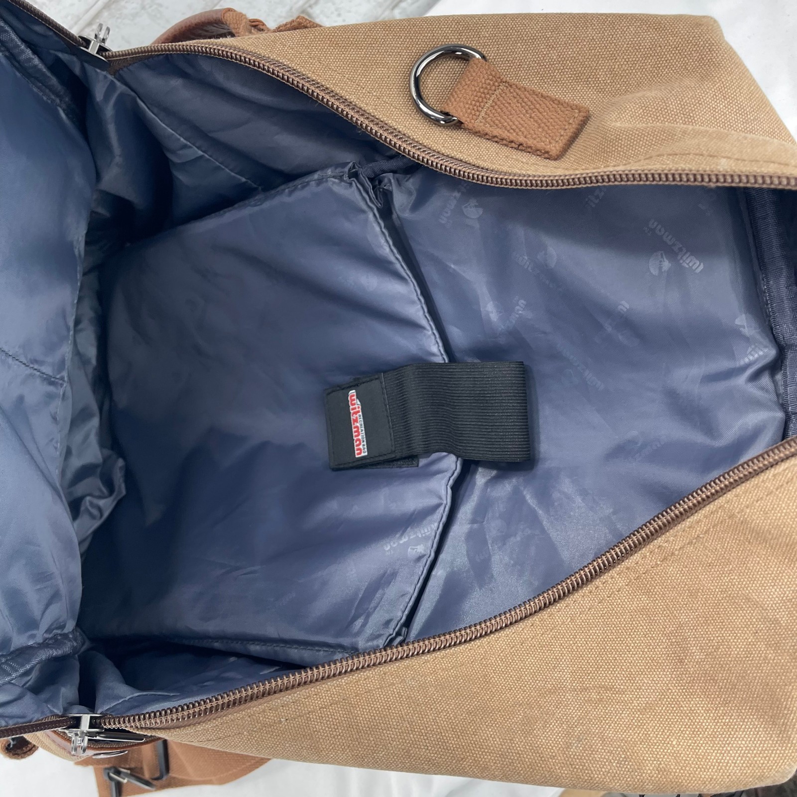 Witzman Brown Canvas Leather Multipocket Laptop Convertible Back Pack Travel Bag