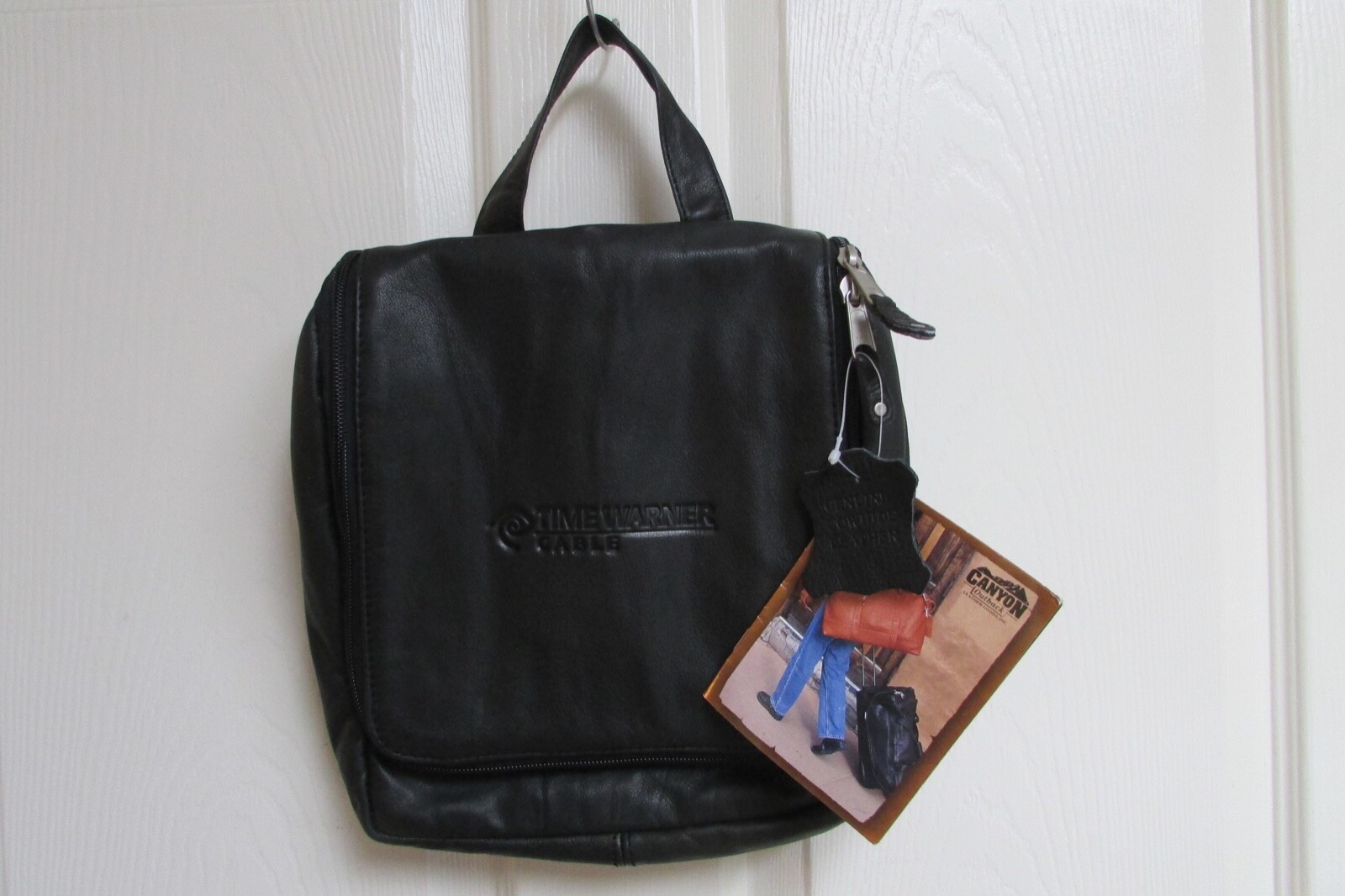 Canyon Outback Time Warner Cable Embossed Genuine Leather Toiletry Travel Bag