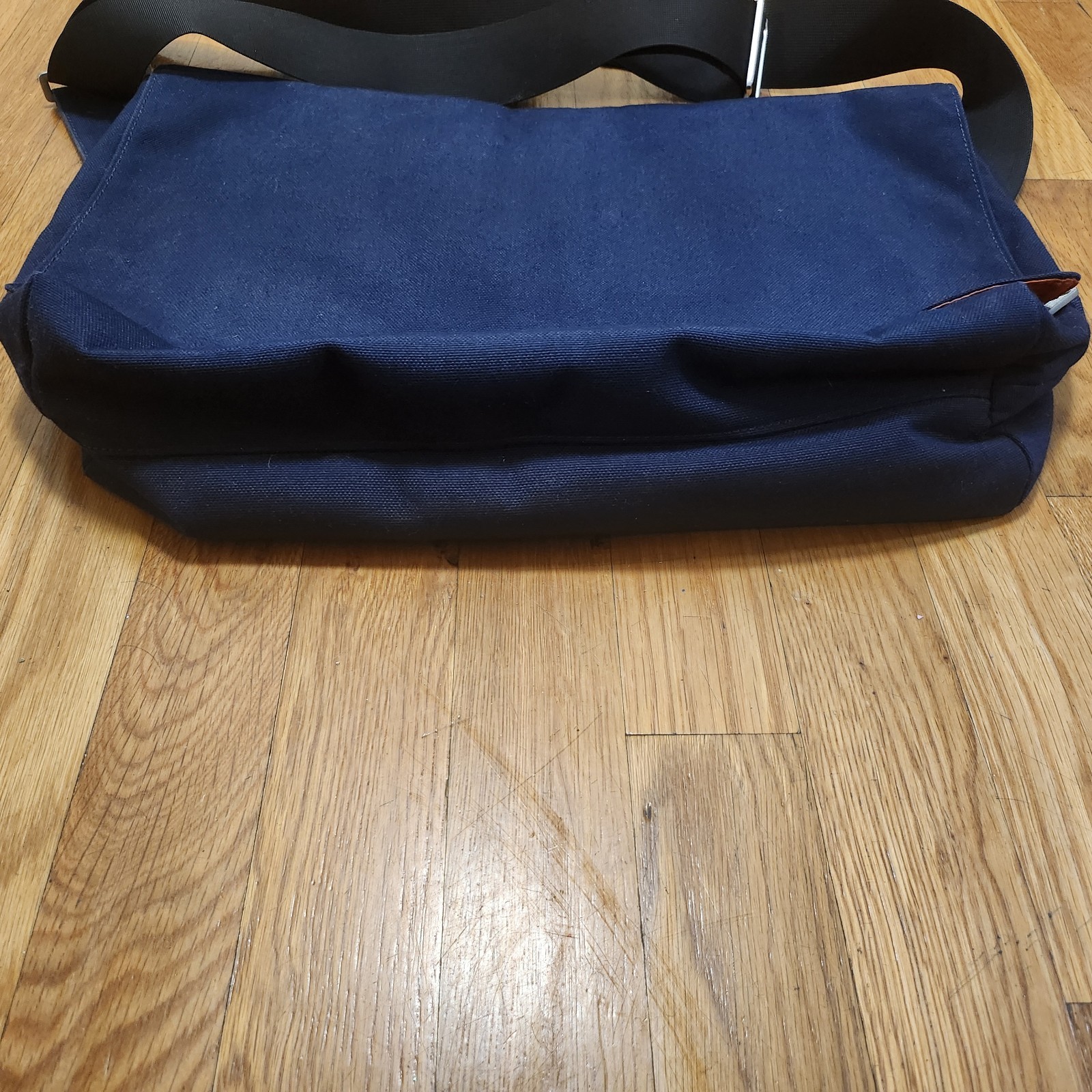 Jack Spade Greene Street Messenger Bag Blue Canvas Orange liner