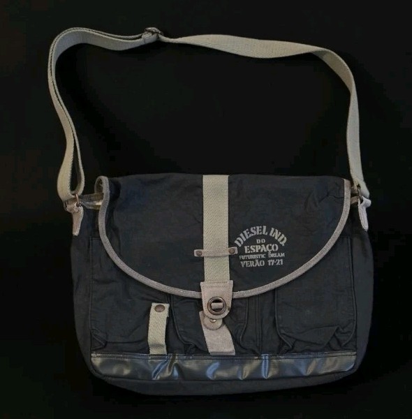 Vtg Y2K DIESEL Spare Parts Messenger Bag Travel Military Army Tactical Gorpcore