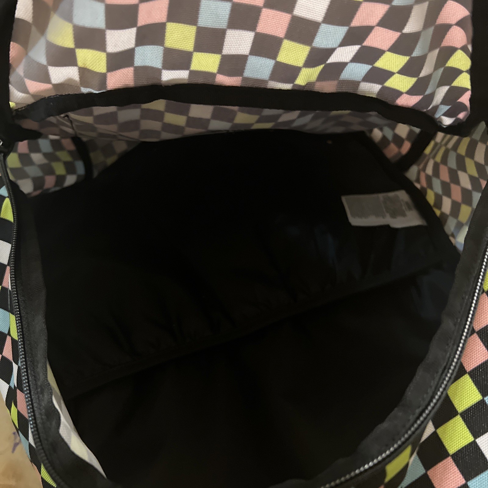 VANS BACKPACK Checkered Pattern Bookbag Multicolor Pink Blue Green Off The Wall