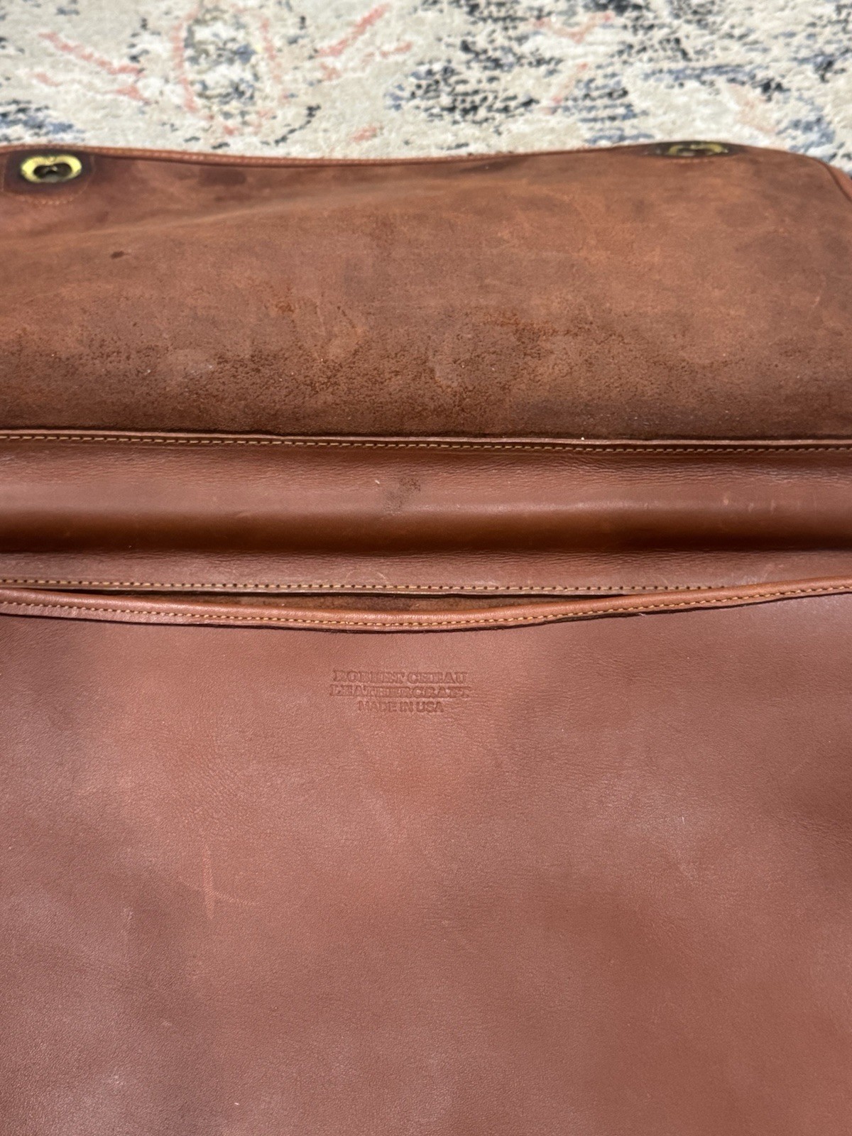 ROBERT CHEAU Heavy Saddle Leather Briefcase / Messenger Bag – American Made