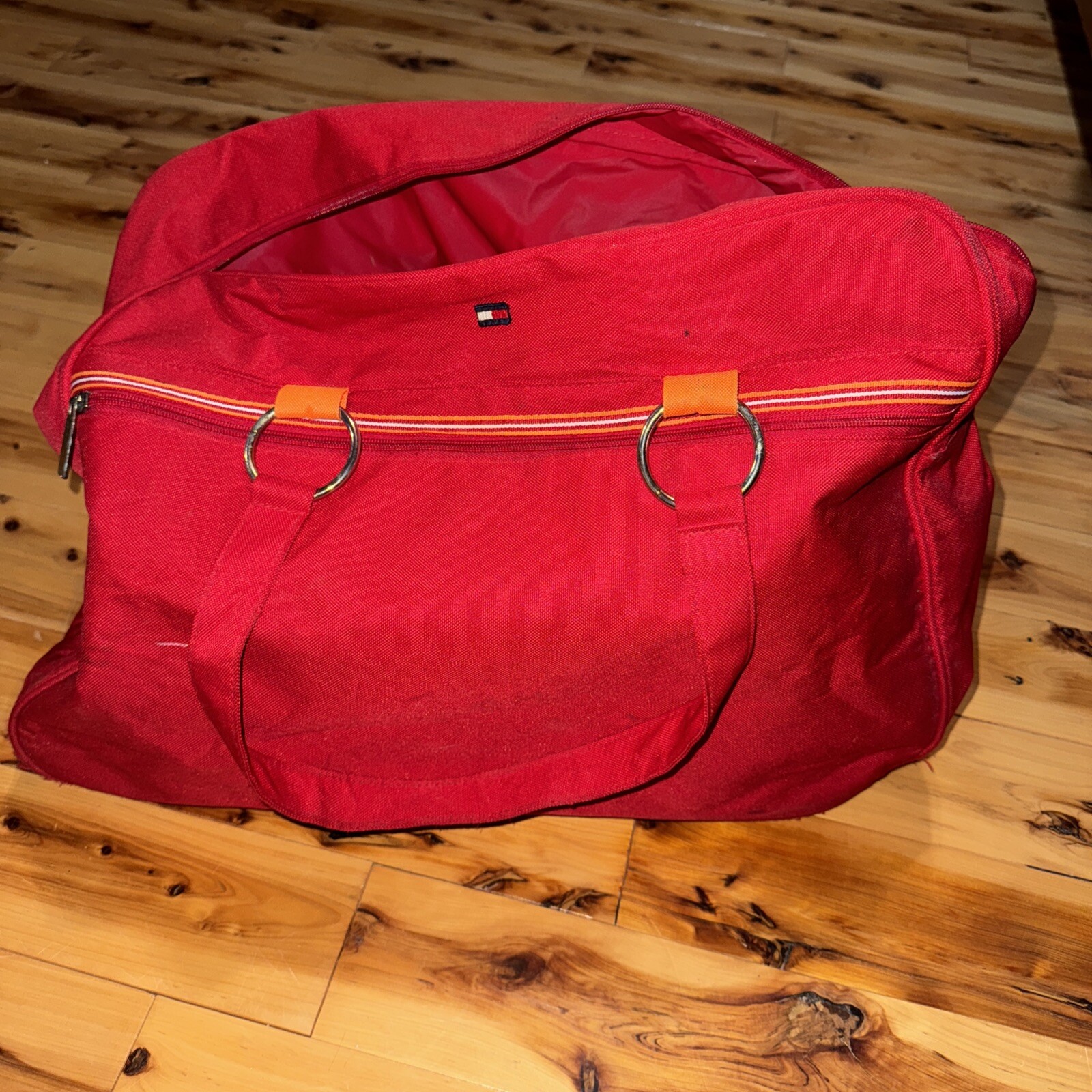 VINTAGE 90’s Tommy Hilfiger Duffle Bag Flag Vibrant Color TH Weekend Bag