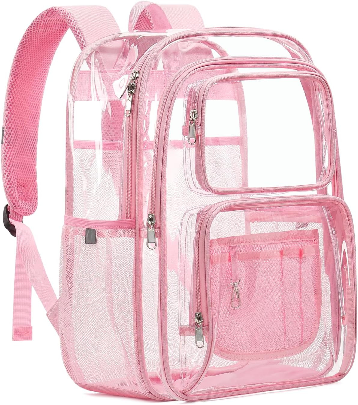 Double Layer Clear Backpack with Wide Straps, Transparent See through Bag Heavy