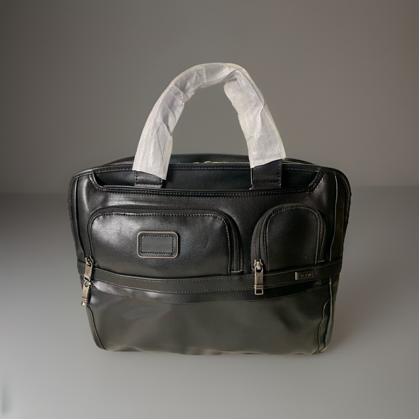 TUMI Alpha Expandable Organizer Laptop Leather Brief – Black $825