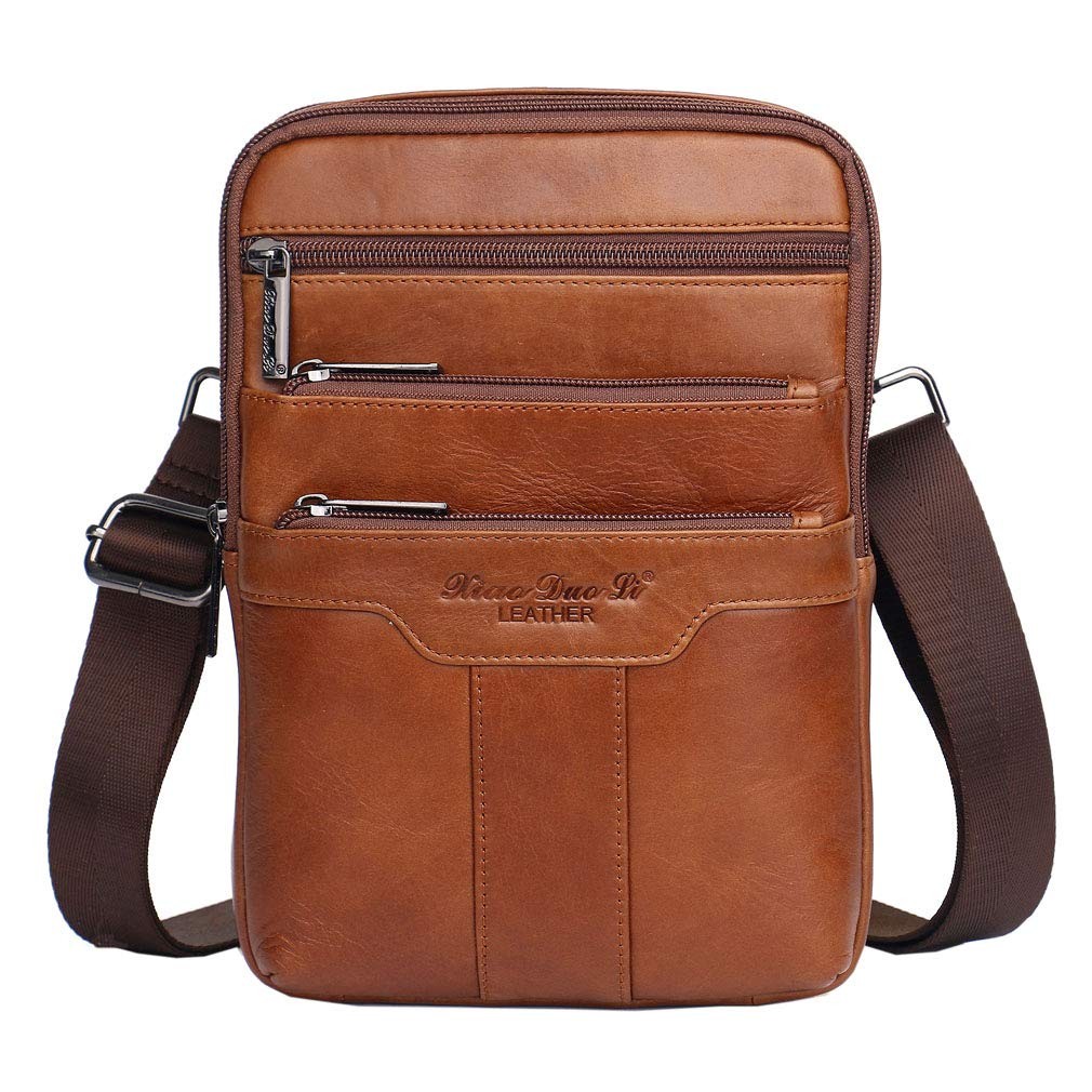 Vintage Small Leather Shoulder Messenger Bag for Men Small, #02brown(s)