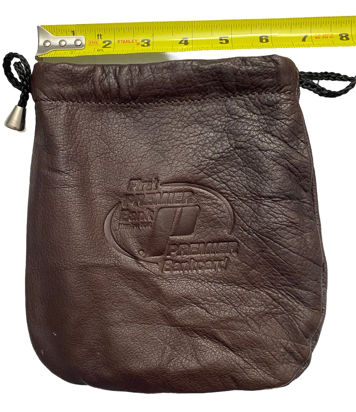 Leather Pouch Canyon Outback Brown 8 IN X 6.5 IN Drawstring First Premier Bank