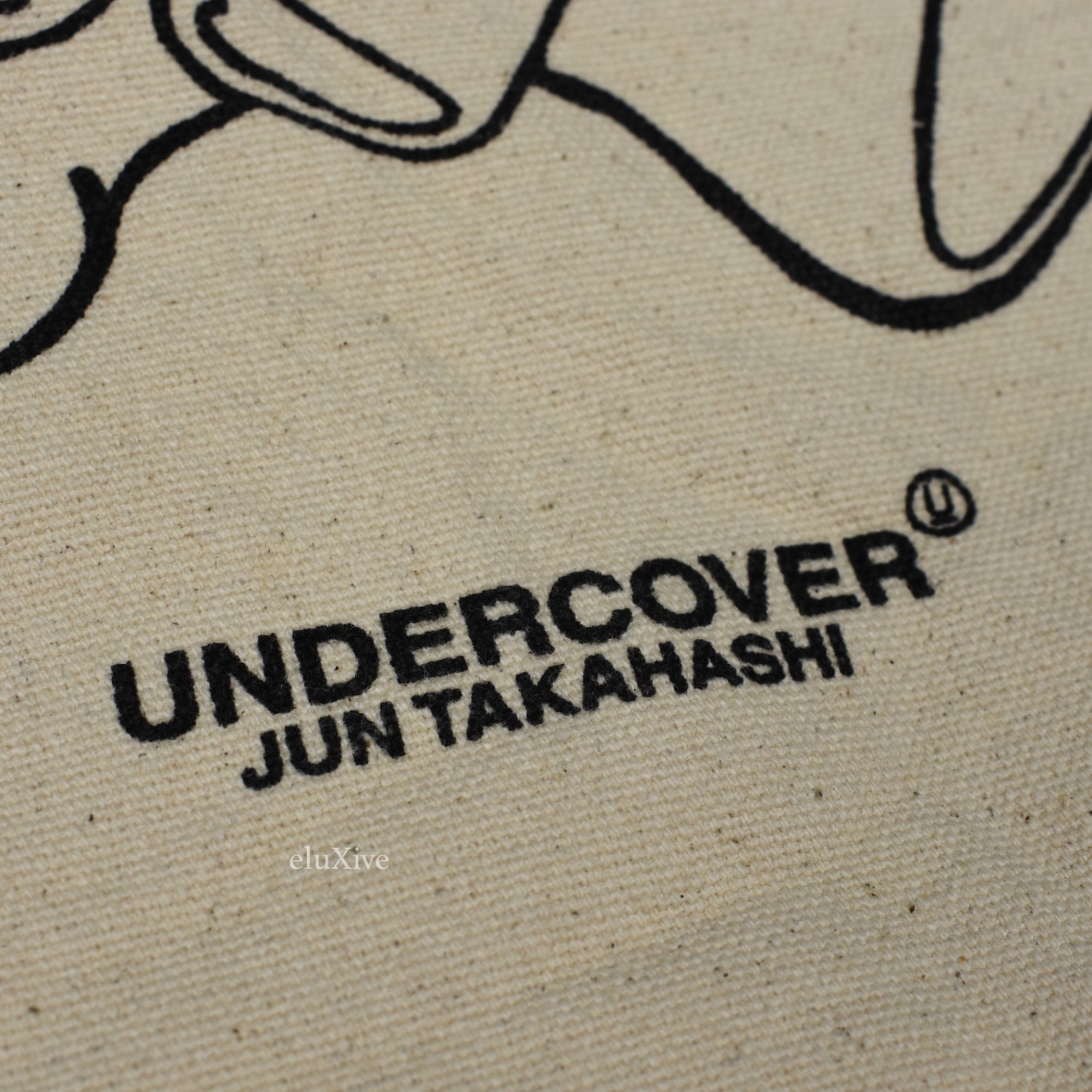 NWT Undercover MADSTORE Jun Takahashi Bear Logo Print Canvas Tote Bag AUTHENTIC
