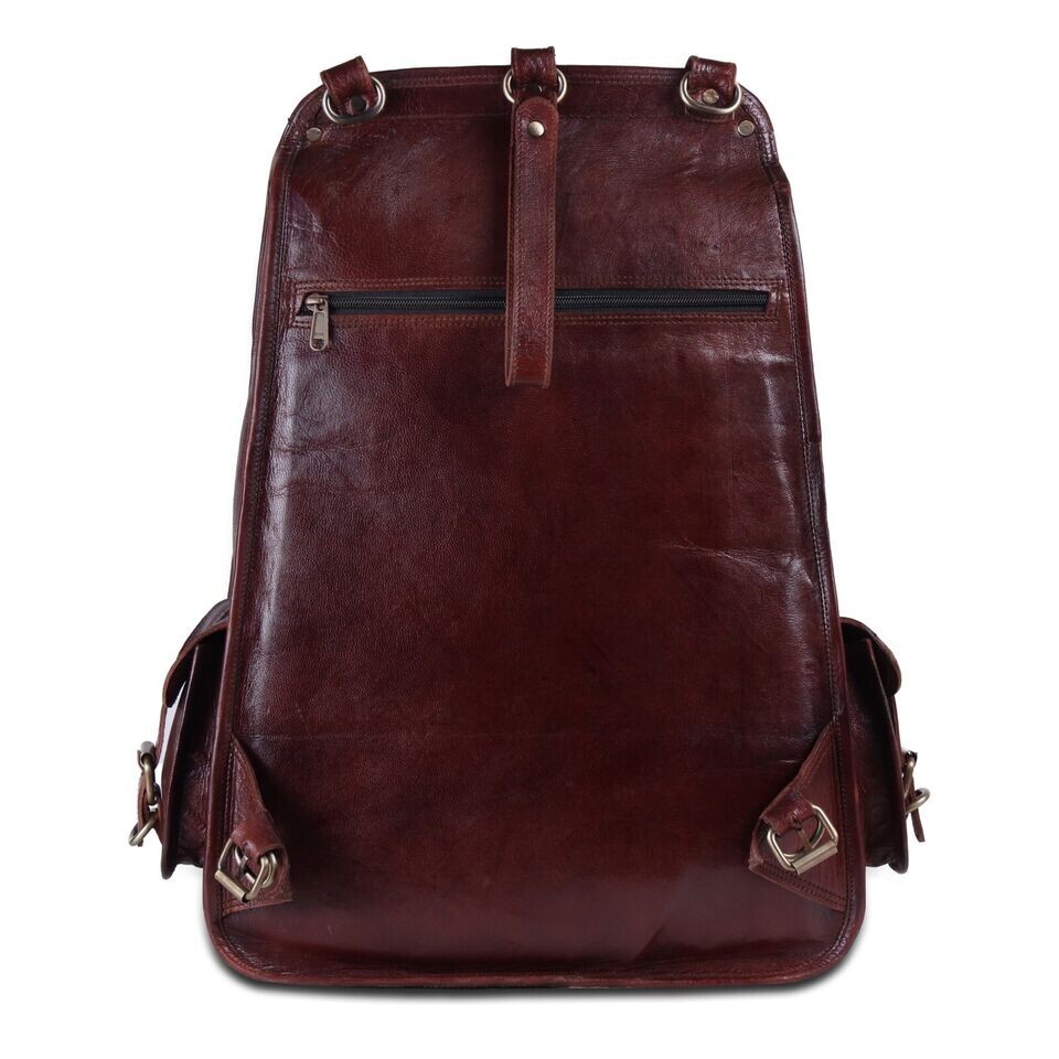 Shoulder New Handmade World Brown Genuine Leather Backpack Laptop Bag