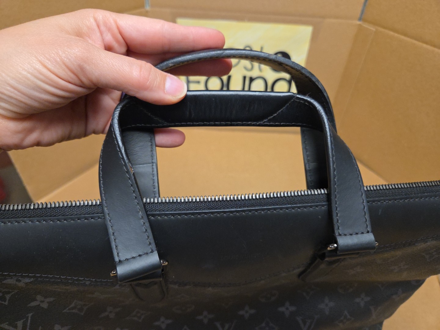 Louis Vuitton Monogram Eclipse Explorer Briefcase Black & Grey Monogram NO STRAP