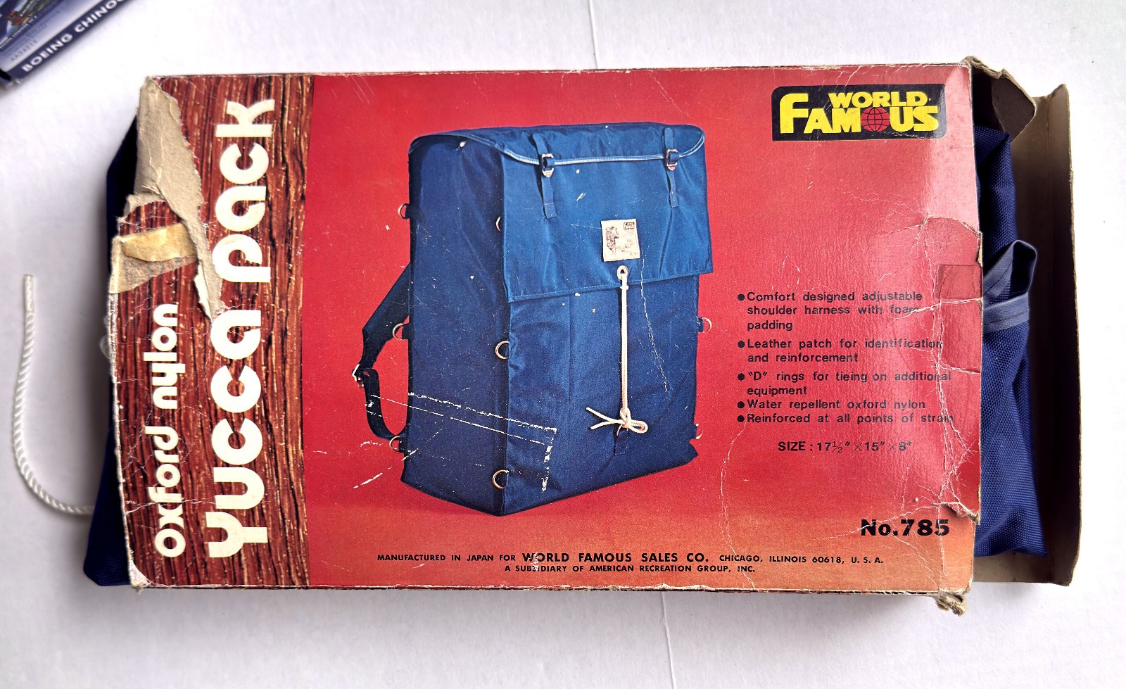 Vintage World Famous YUCCA PACK No. 785 Backpack Collectible Japan Made Blue