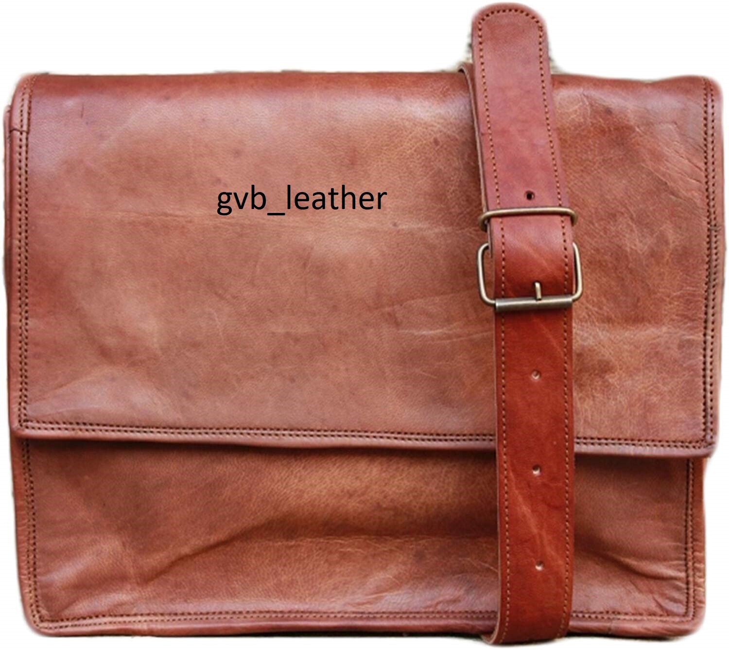 Men Genuine Vintage Fair Trade Leather Messenger Shoulder Laptop Bag Briefcase