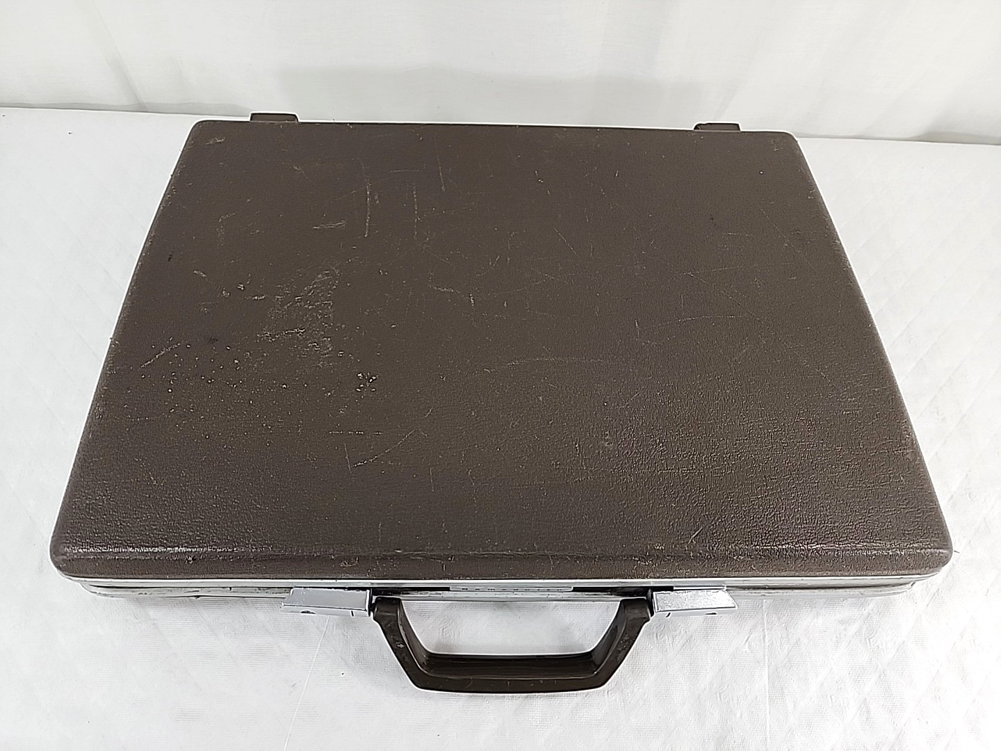 Vintage Samsonite Super Slim Hardshell Briefcase Attache Brown 17x12x2