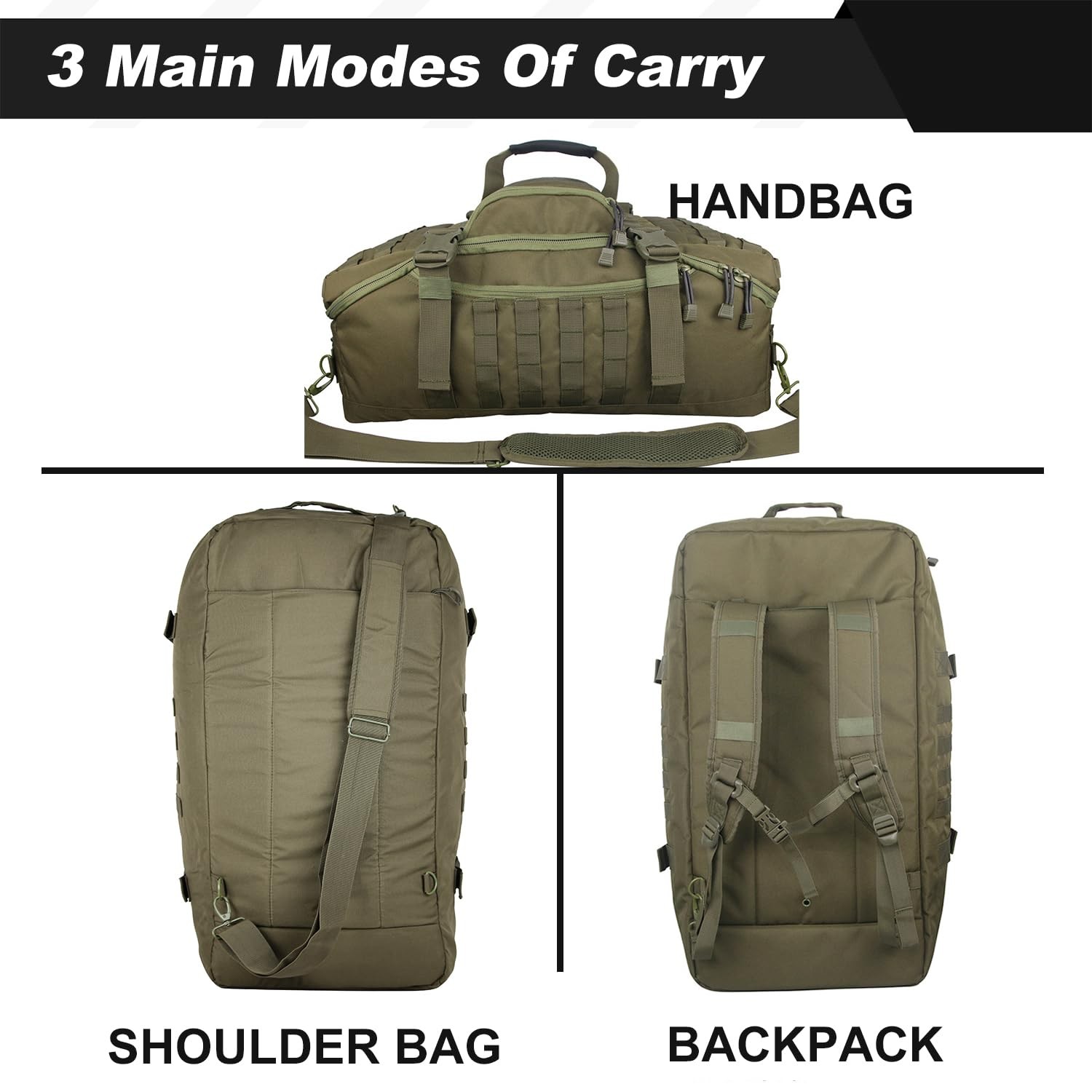 3 In 1 Tactical 30L Military Backpack Travel Duffle Bag for Weekender Gym Wor…