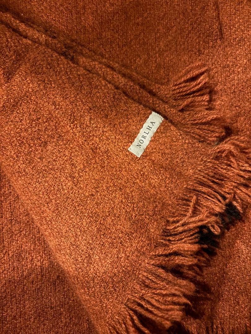 Norlha Yak Wool Handwoven Solid Stole – Terracotta 188×53 cm
