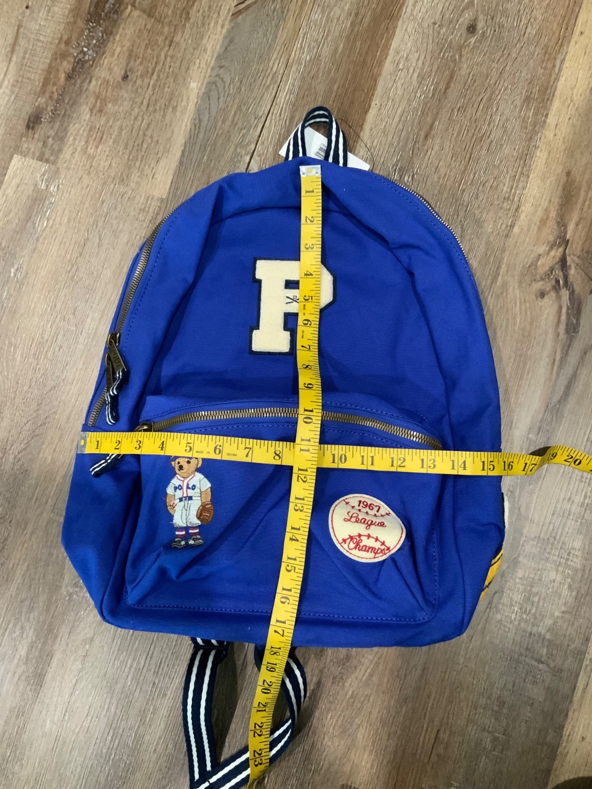 New Polo Ralph Lauren Men’s Polo Bear Baseball Canvas Blue Backpack