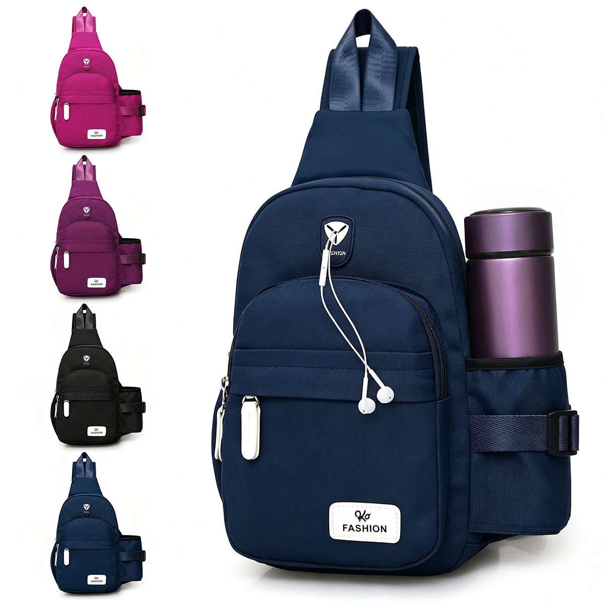 Men Women Nylon Crossbody Shoulder Cycle Sling bag Chest Daily Travel Backpack