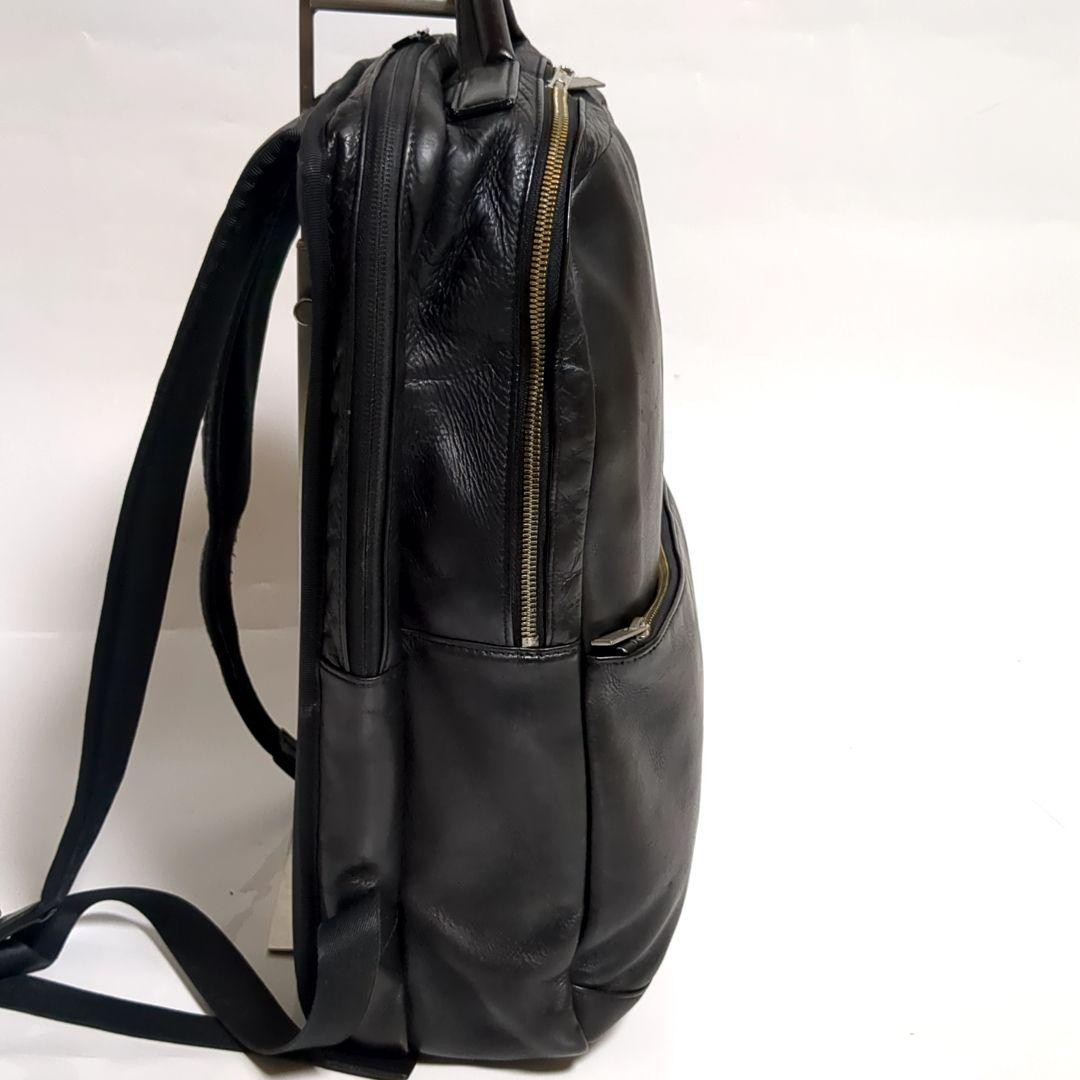 Authentic PORTER Leather Backpack Clark Black Logo Men’s 38cm Stylish Bag