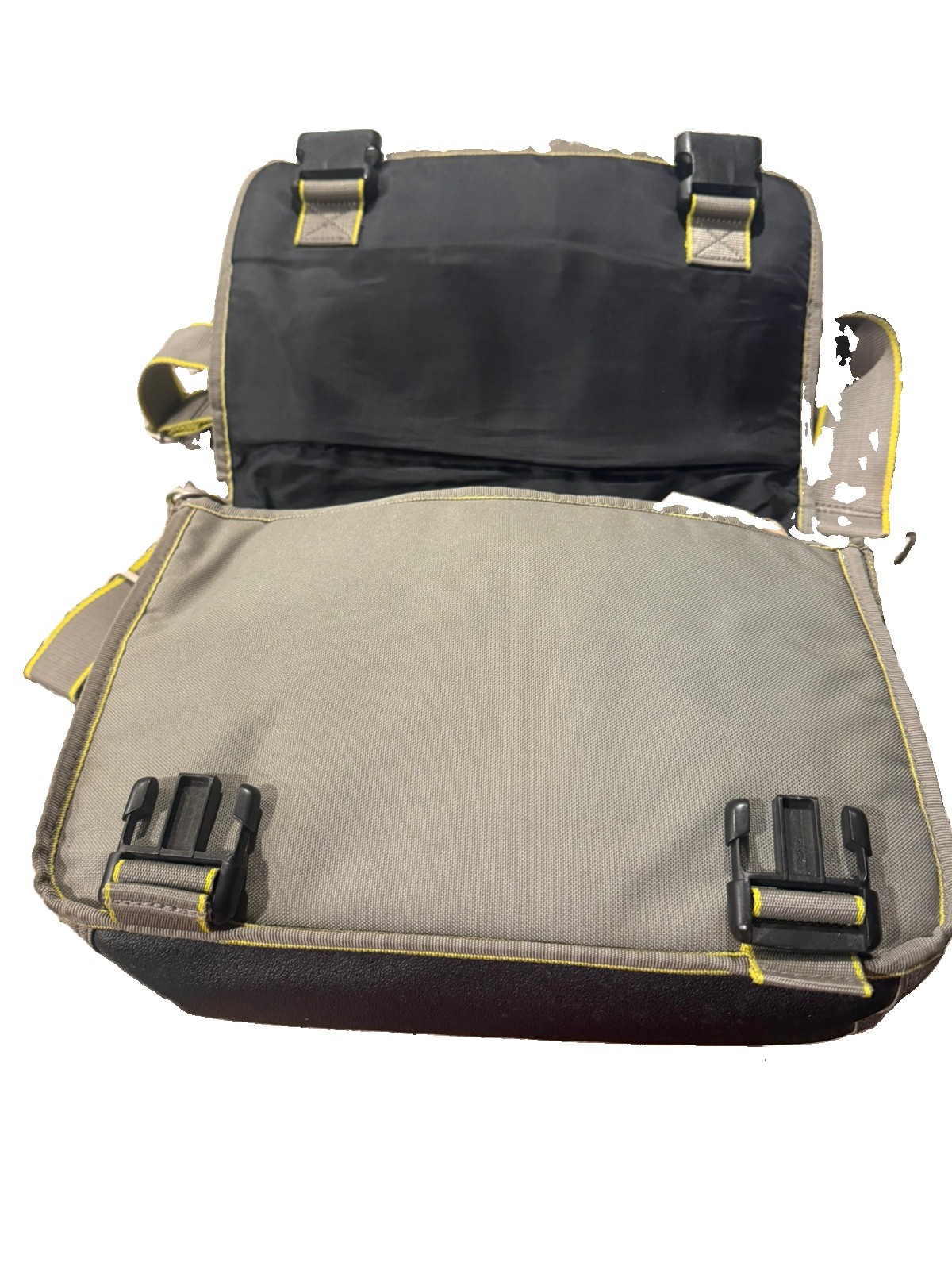 VINTAGE DIESEL BUSINESS MESSENGER LAPTOP GRAY W/NEON GREEN TRIM CROSSBODY BAGY2K