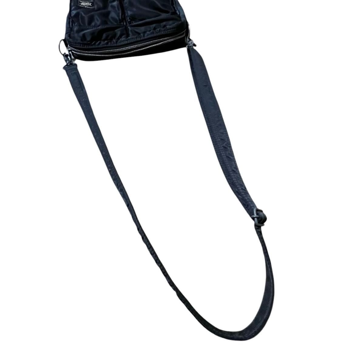 Authentic YOSHIDA KABAN PORTER TANKER Shoulder Bag Black Nylon 16cm x 23cm x 5cm