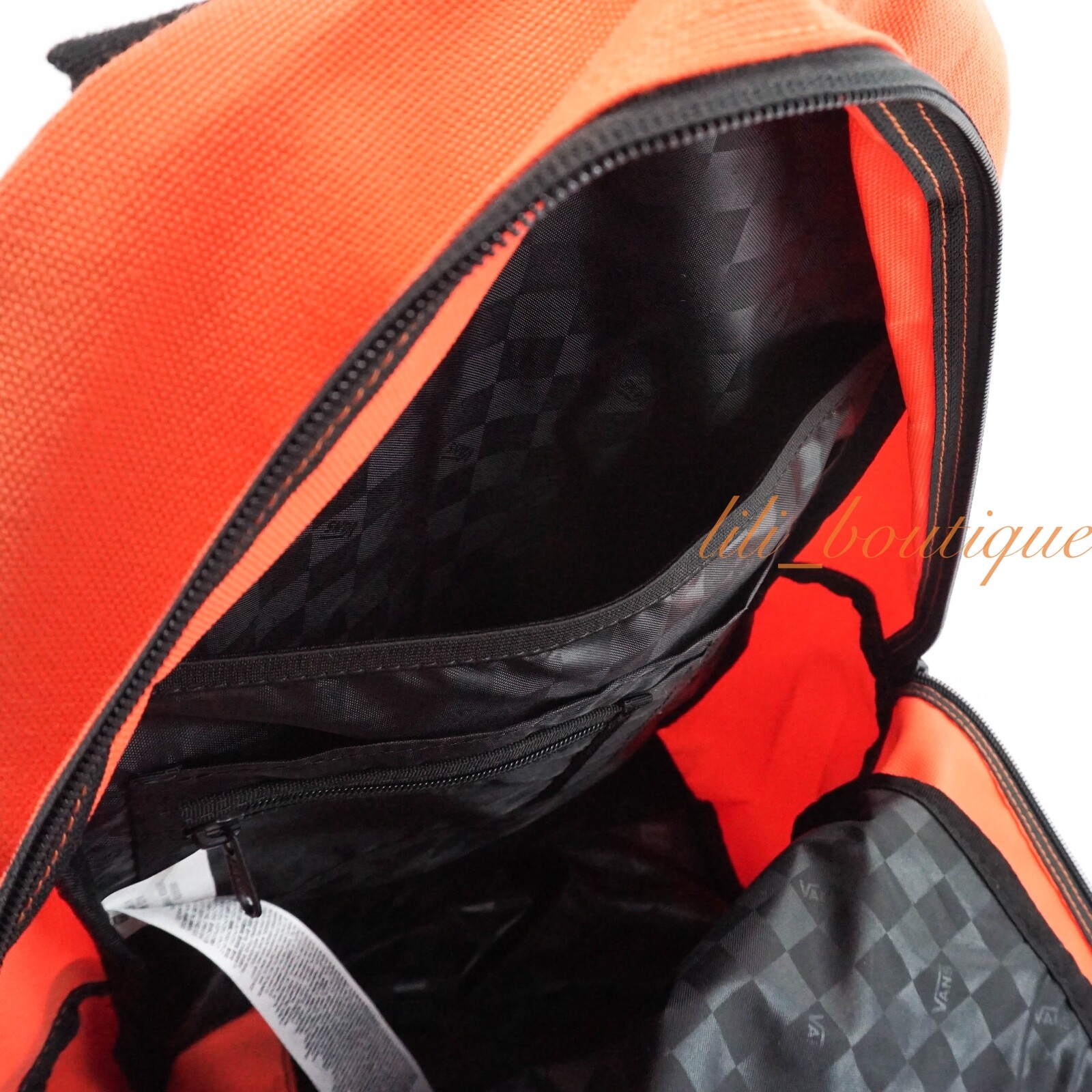 NWT Vans Snag Backpack School Laptop Bag Polyester VN0A3HCBFLM Orange Black $45
