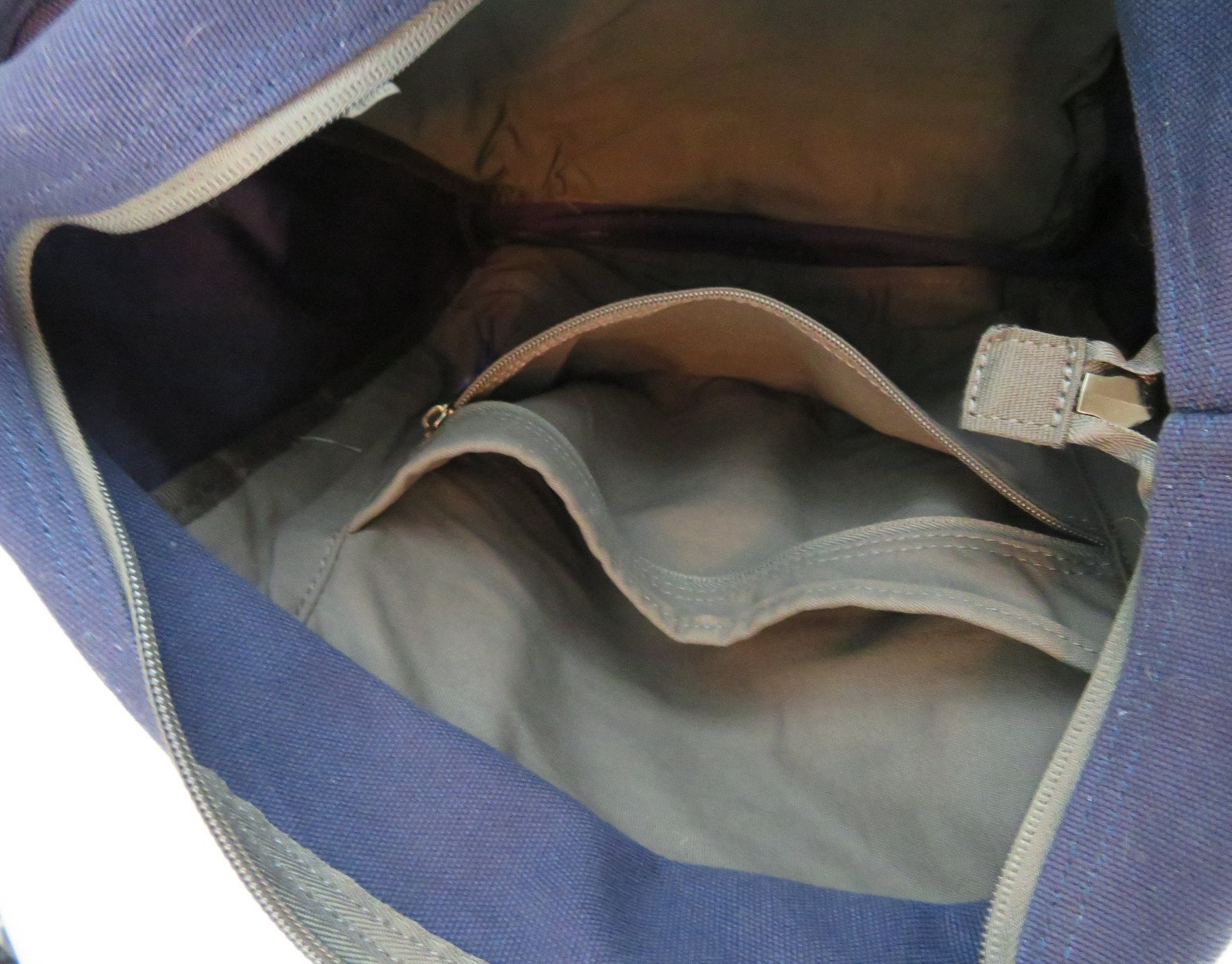 Duluth Trading Co. Blue Canvas Zip Tote Bag Outer Pockets for Men Outdoor Casual