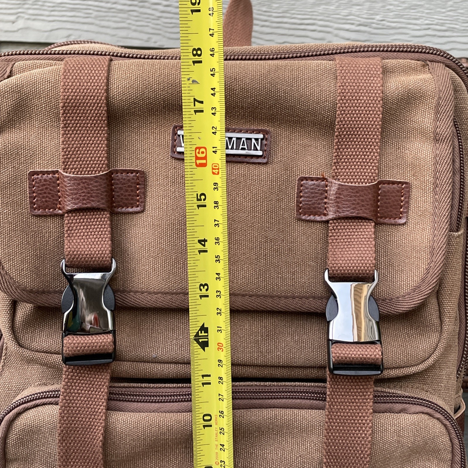 Witzman Recreation Bag Travel Backpack Canvas Rucksack Convertible Brown