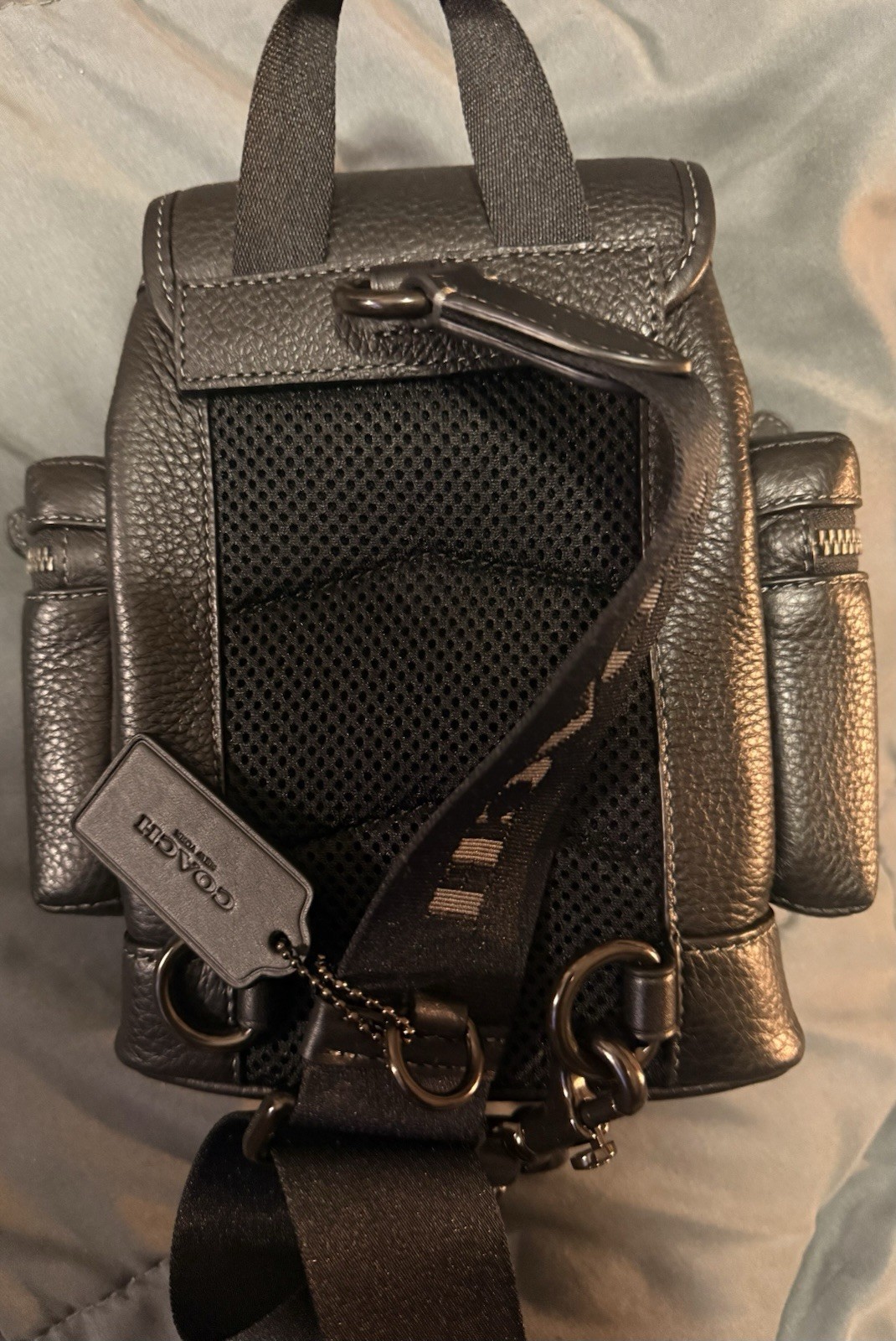 Coach Sprint Sling Bag Leather, Small Men’s Crossbody Bag, backpack, Black
