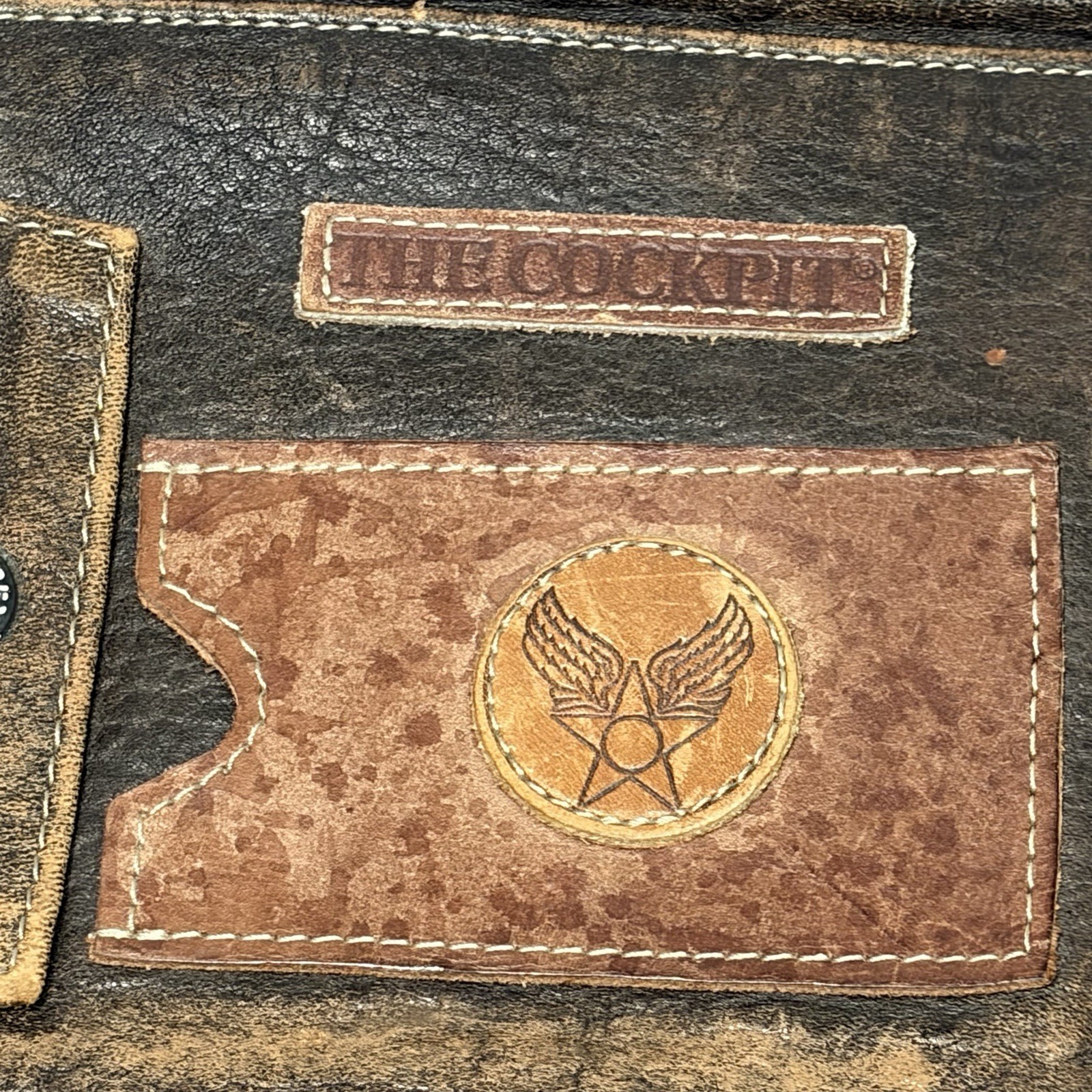 Vintage Avirex Leather Messenger Bag Distressed Air Cockpit USA
