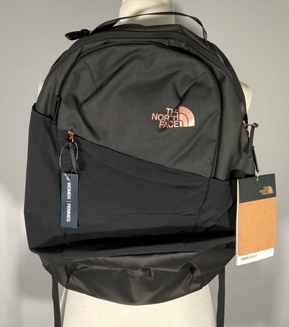 The North Face Isabella 3.0 Black/Light Heather Backpack NWT