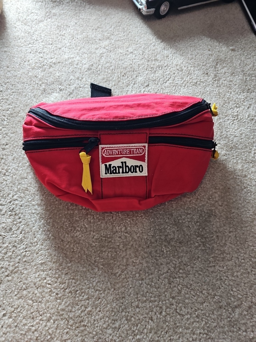 Vintage 90s Marlboro Adventure Team Red Fanny Pack Outdoor Waist Bag With Water