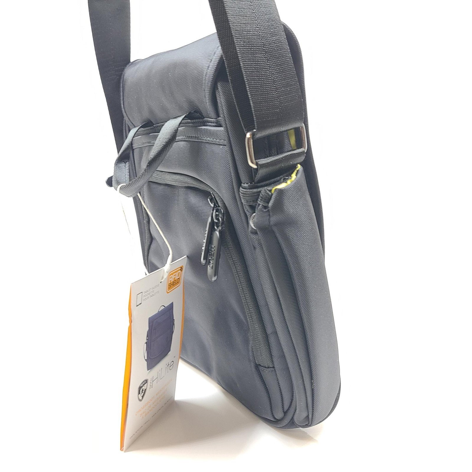 HEYS Hi-Lite Crossbody Messenger Bag Tablet Sleeve RFID Nylon Black