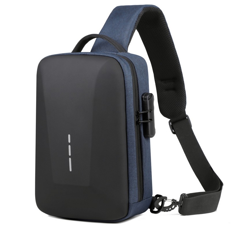 Anti-theft Combination Lock Chest Packs With USB Charging Port Fashion Business