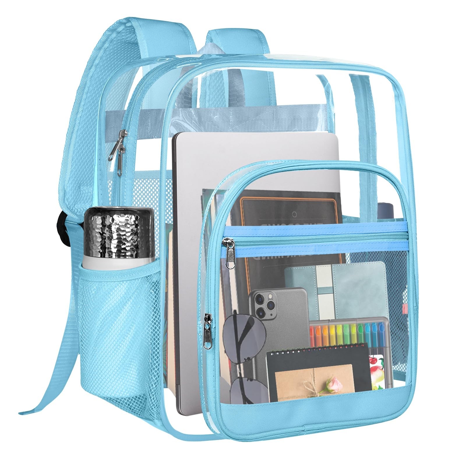 Clear Backpack 0.5mm Thick PVC Heavy Duty Large Waterproof – Stadium Approved