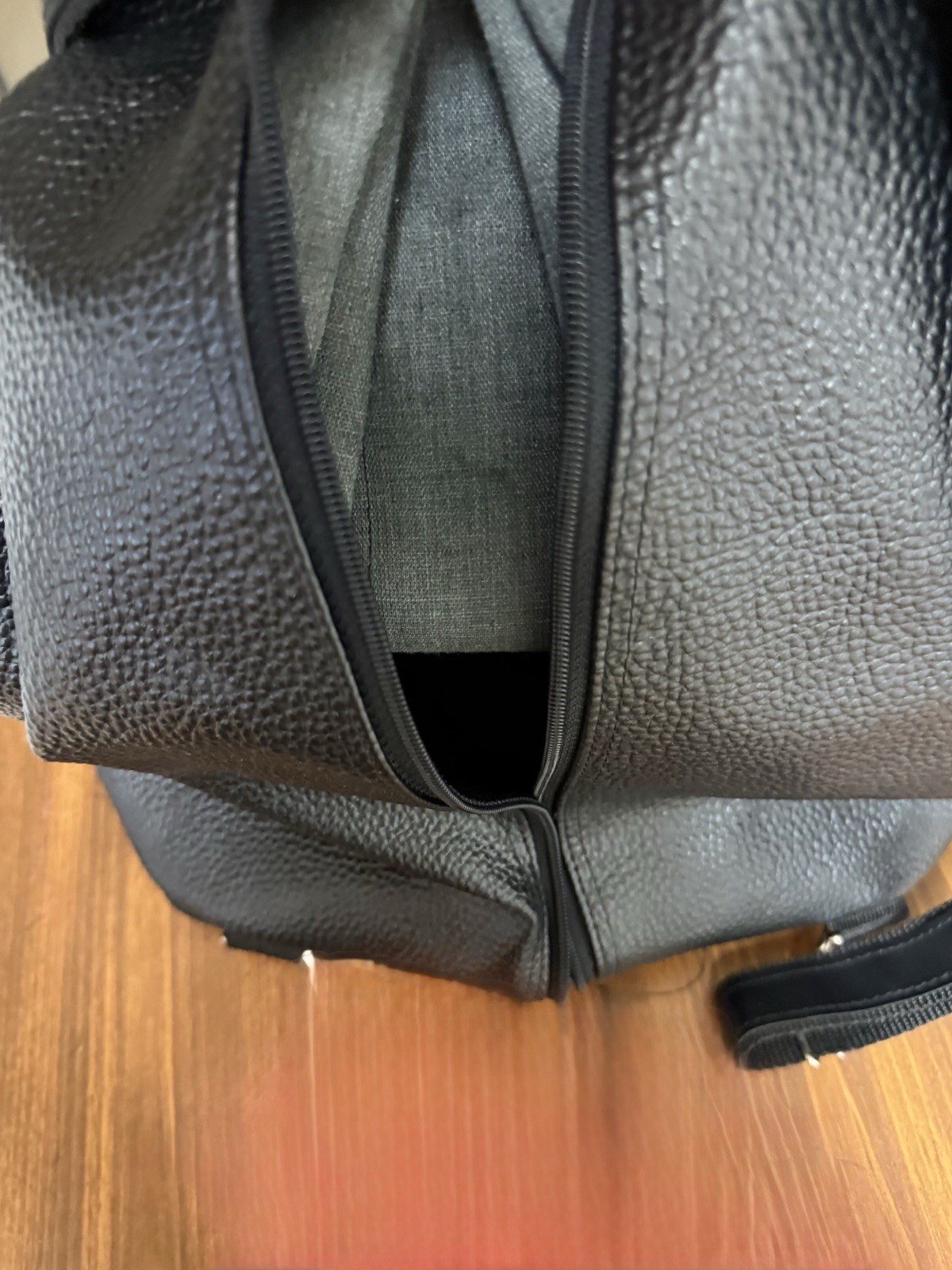 Black Sling Bag Crossbody Backpack, Zip Closure, Adjustable Strap, Pockets