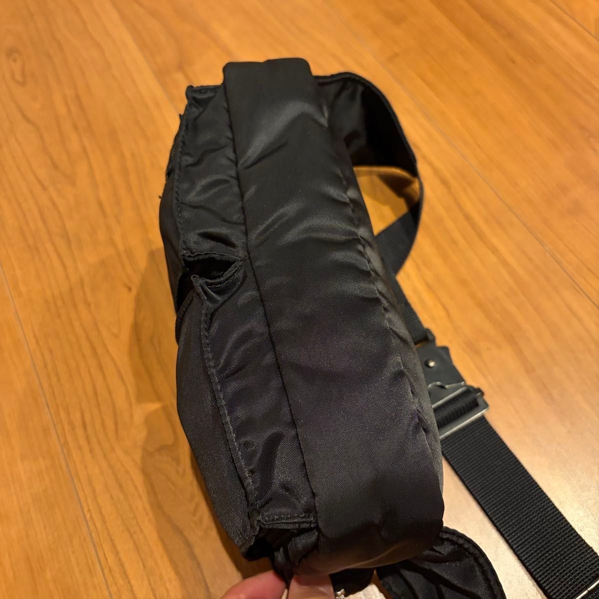 Authentic YOSHIDA Kaban Porter TANKER Waist Bag Gray 14cm x 23cm x 5cm Used