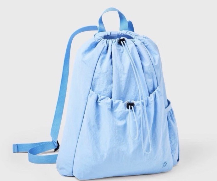 All In Motion 20L Cinch Backpack Adjustable Straps Water Repellent Light BlueNew