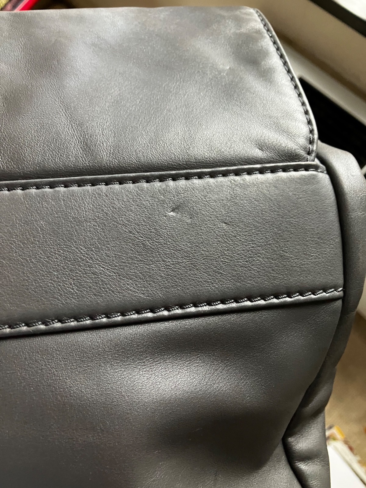 Chanel Men’s Gray Leather Messenger Bag