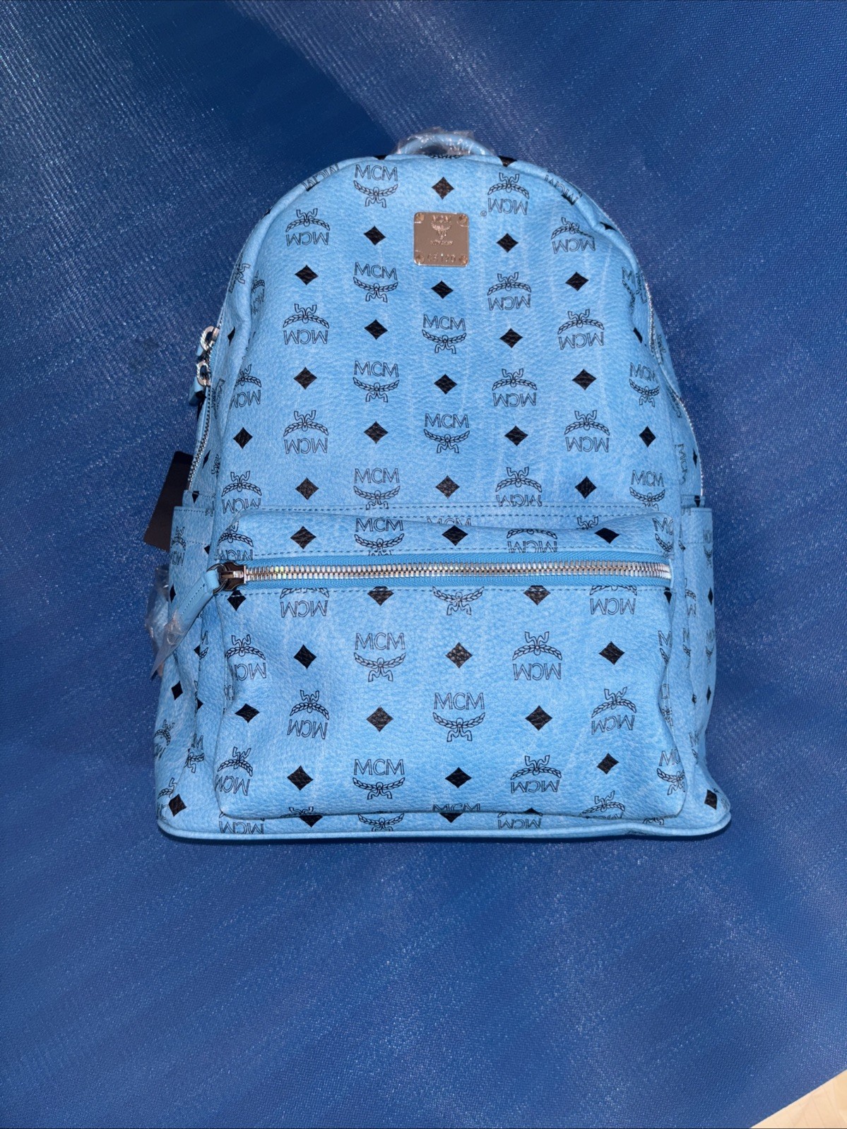 MCM NEW Medium Backpack – LIGHT BLUE (MMK7ASO78LL001) AUTHENTIC