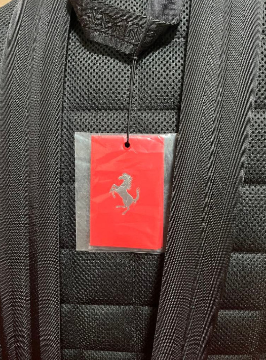 Ferrari Purosangue Black Leather Backpack with Storage Bag Original Genuine